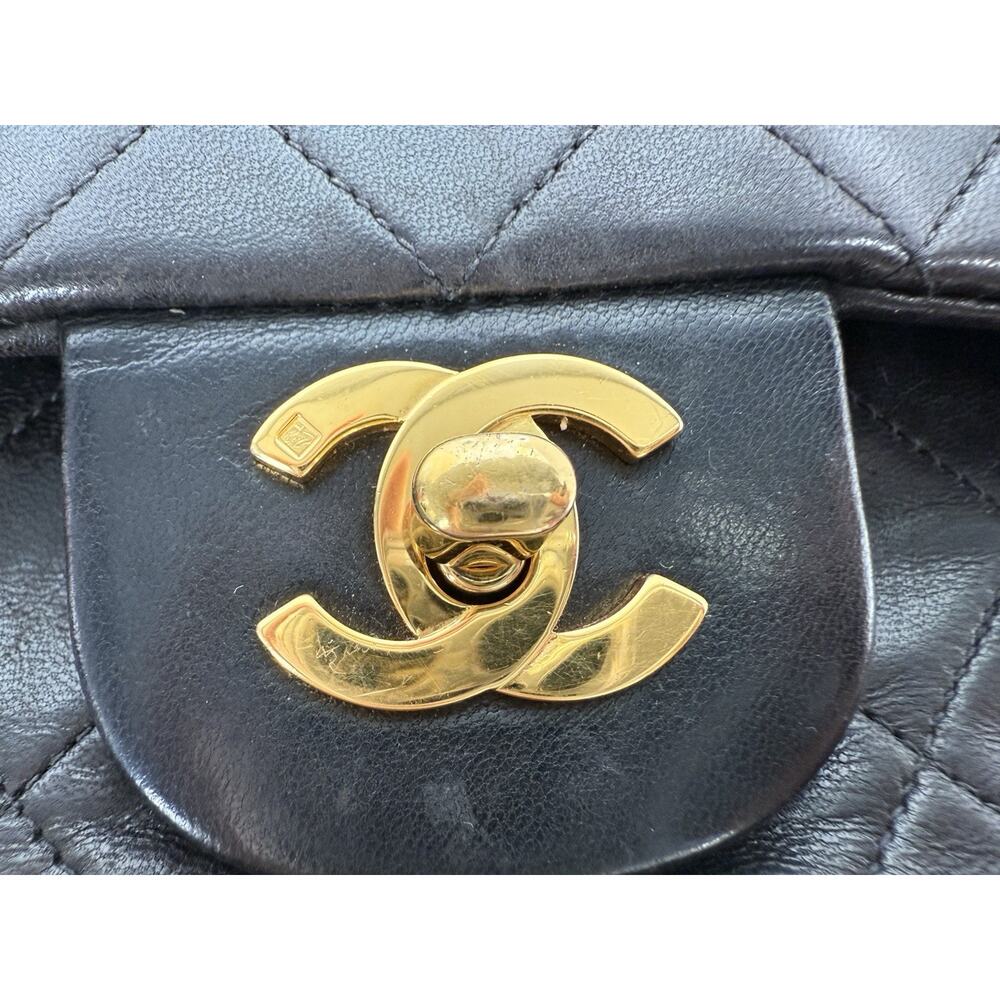 Chanel Vintage Classic Double Flap Bag Quilted Black Leather - Picture 4 of 16